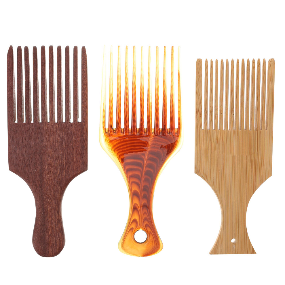 Villcase Unisex Hair Combs Bamboo Molding Comb 3Pcs 6.3X2.4in