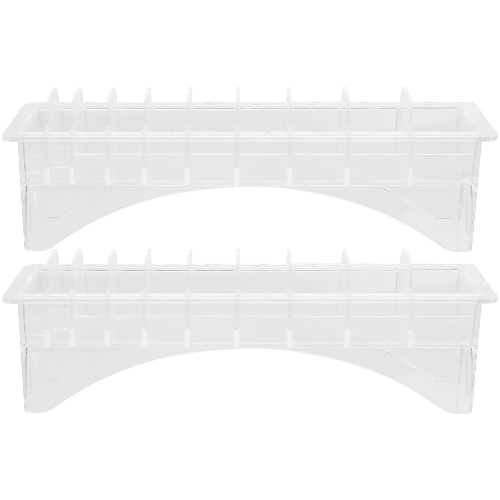Ohphcall 2Pcs Abs Comb Storage Box For Hair Tools Black Sturdy Organizer
