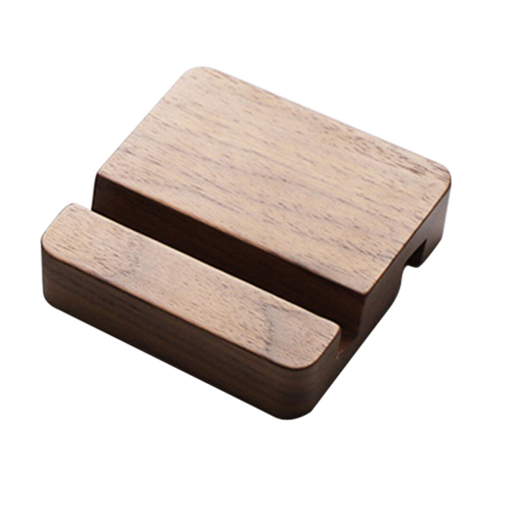Walnut Desktop Cell Phone Holder Wooden Mobile Stand Portable Black 3293901391651