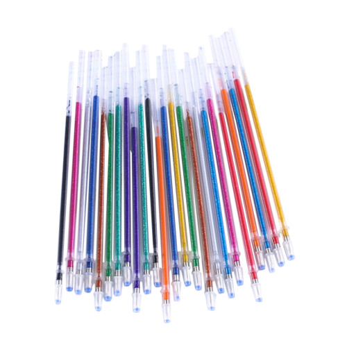 100Pcs Glitter Pen Refills Plastic For Signature And Office Pens