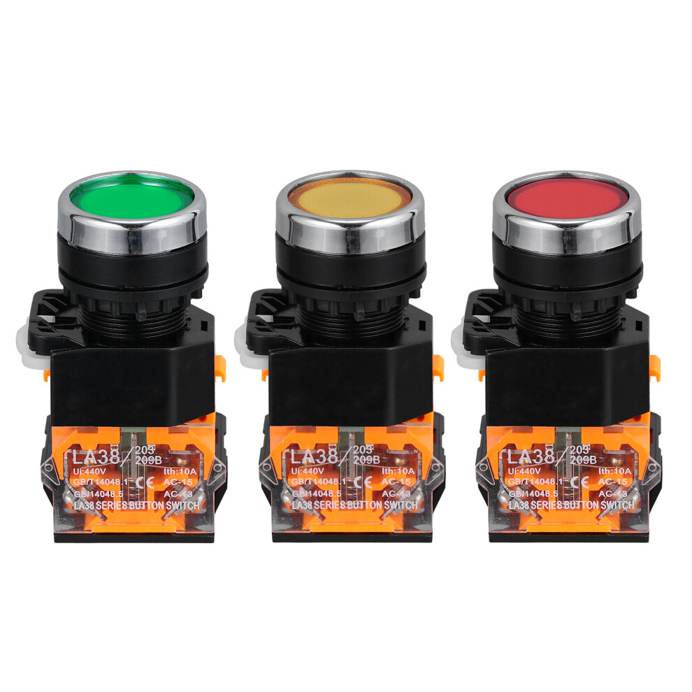 3Pcs Black Plastic Momentary Push Button For Circuit Panel Cutout 3163620308349