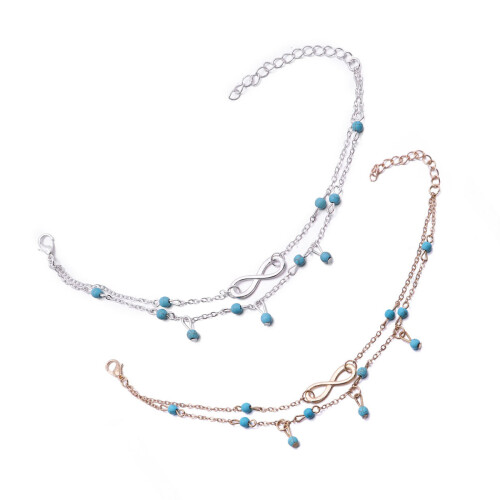 Women's Silver Anklet Bracelet Lightweight Beach Ankle Chain