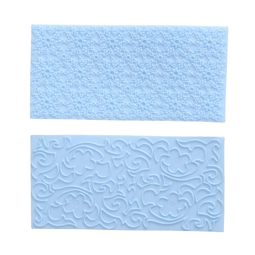 2Pcs Food Safe Cake Decorating Tools Sky-Blue Border Molds for Baking