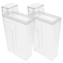 2Pcs Durable Transparent Laundry Storage Bottles for Powder and Liquid