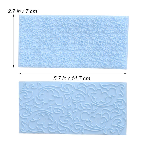 2Pcs Food Safe Cake Decorating Tools Sky-Blue Border Molds for Baking 1