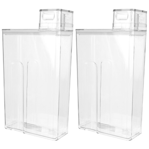 2Pcs Durable Transparent Laundry Storage Bottles for Powder and Liquid 1