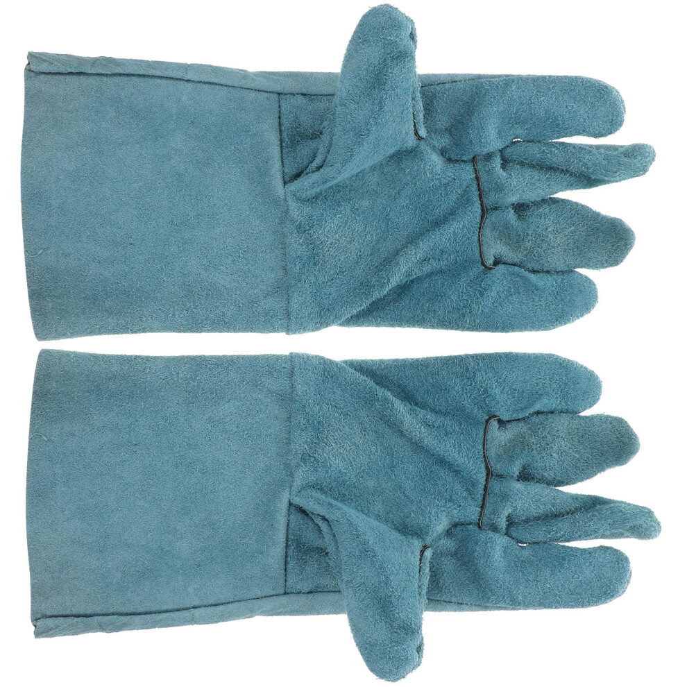 1Pair Thickened Cowhide Protective Gloves For Pet Dog Bite Resistance 3163201137252