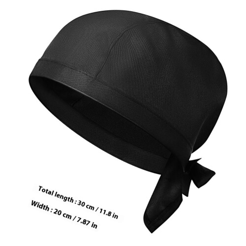 10Pcs Durable Black Cotton Chef Caps for Kitchen and Restaurant Use 1