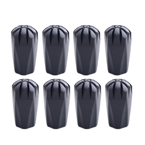 8Pcs Black Tpr Walking Stick Tips for Trekking Poles Protection