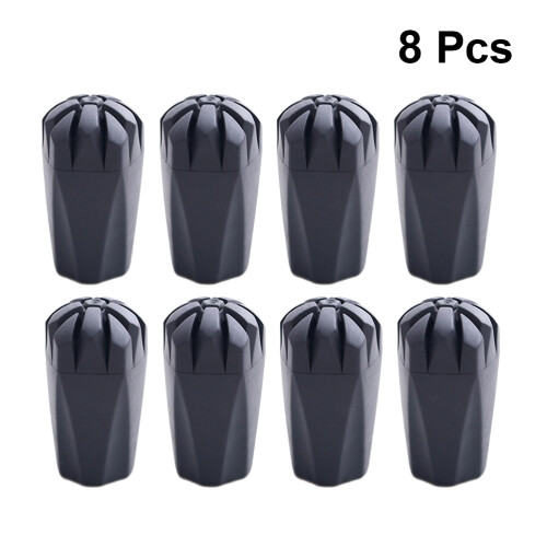 8Pcs Black Tpr Walking Stick Tips for Trekking Poles Protection 2