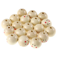 20 pcs wooden smile beads for diy crafts accessories