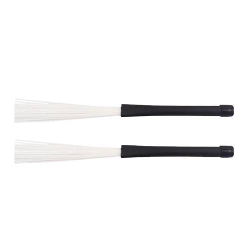 2Pcs Nylon Drum Wire Brush Sticks White Lightweight Drum Brush Set