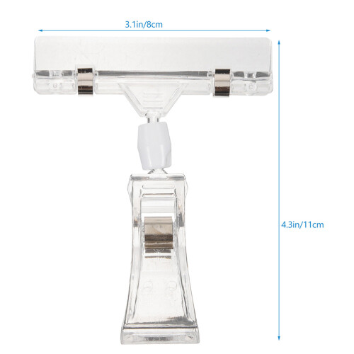 3Pcs Durable Transparent Clip Tag Holders for Merchandise and Office 2
