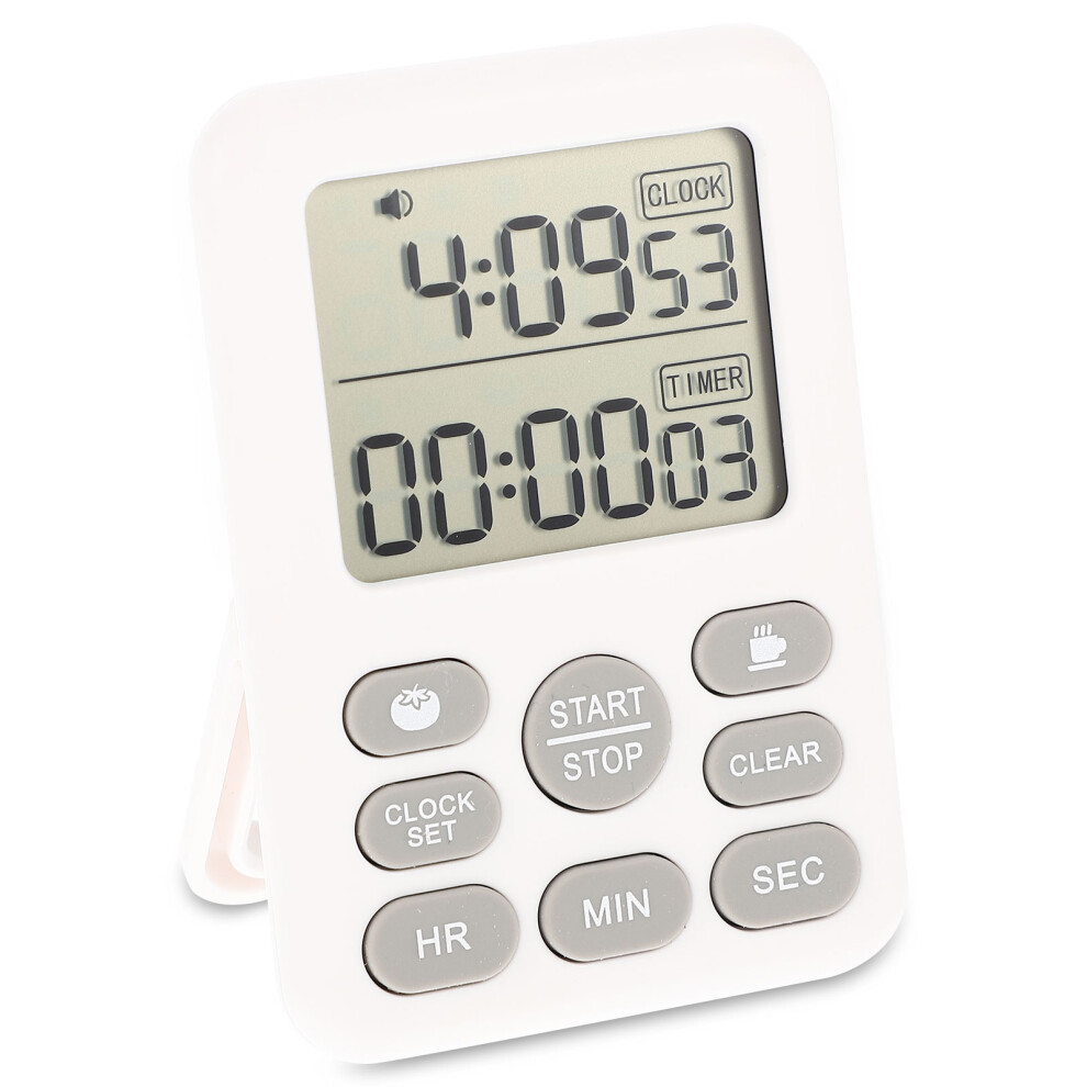 White Plastic Kitchen Timer Adorable Cartoon Study Countdown Timer