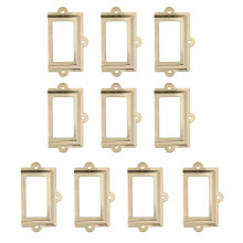 10Pcs Golden Metal Label Pull Frames for Drawer Cabinet Vintage Style