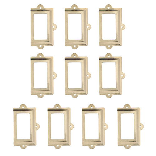 10Pcs Golden Metal Label Pull Frames for Drawer Cabinet Vintage Style
