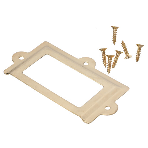 10Pcs Golden Metal Label Pull Frames for Drawer Cabinet Vintage Style 2