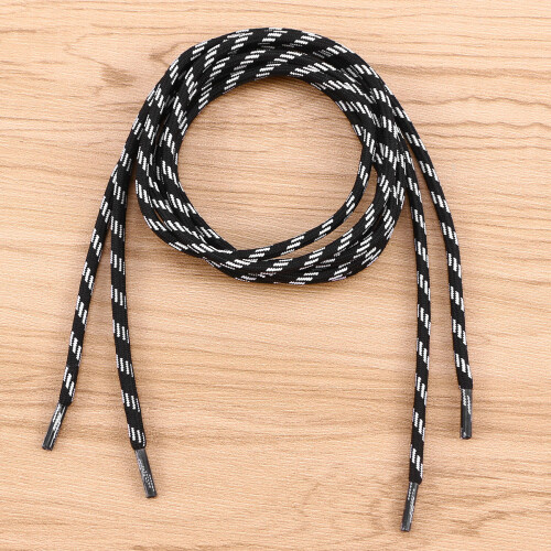 2pcs Black Laces Sneakers High Density Round For Athletic Use 2