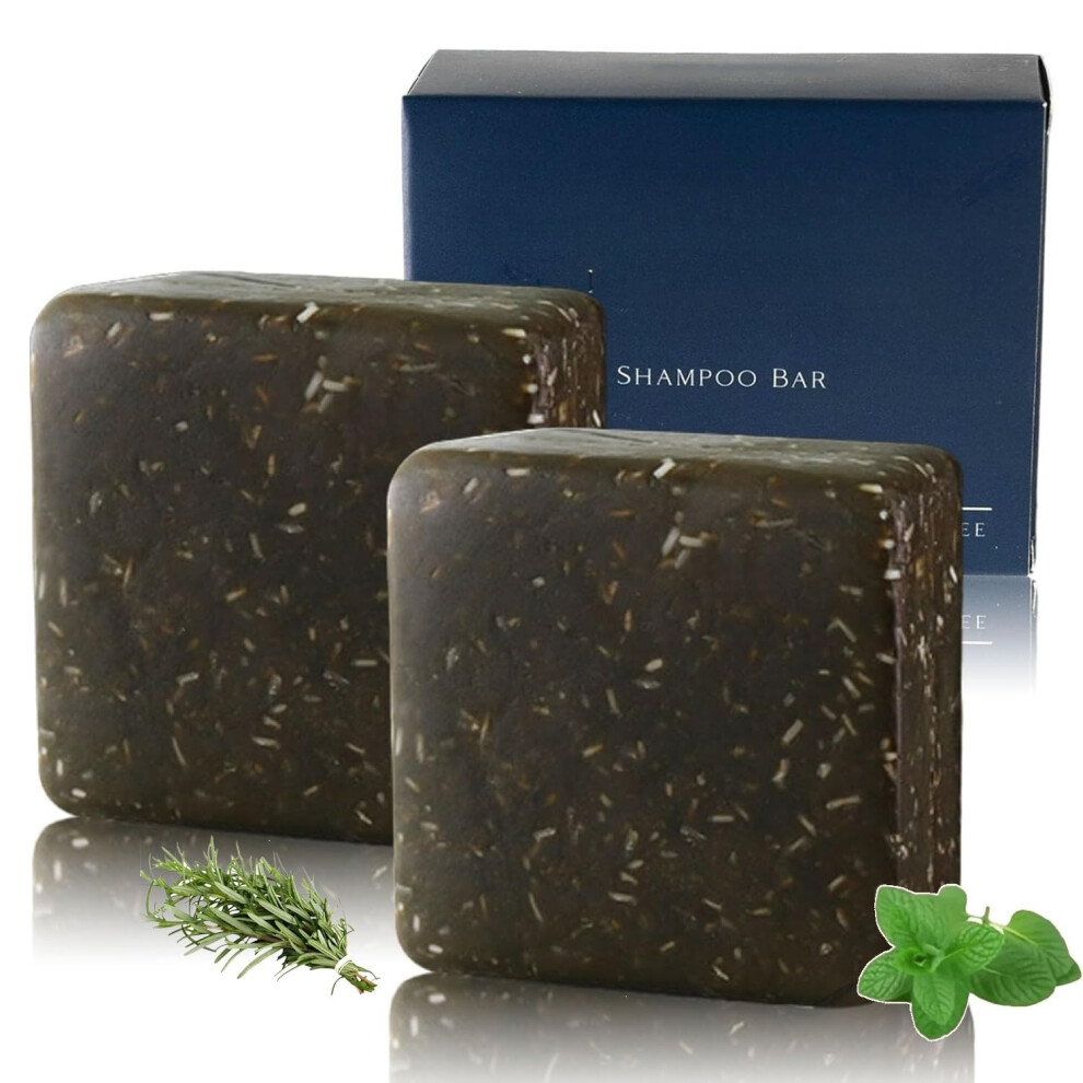 Rosemary Shampoo Bar 2pcs Natural Hair Growth Solid Bar with Scalp Soothing and Volumizing Lather