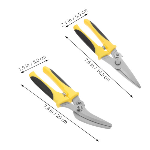 Durable Tin Snips With Dualcolor Grip For Industrial Use 2pcs 2
