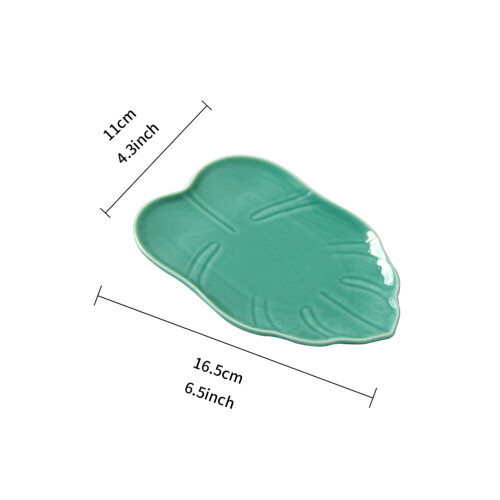 Leaf-Shaped Ceramic Plate Appetizer Tray Serving Platters For Fruit 1