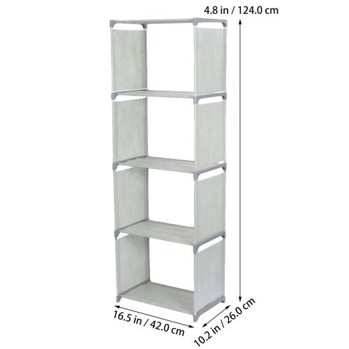 1Pc 5-Layer Grey Desk Book Board Plastic Bookcase for Office Dorm 1