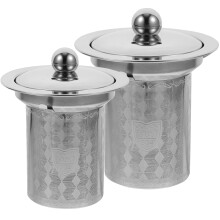 Masteelf 2 Pcs Coffee Infuser Tea Sifter Strainer Fine Travel Silver