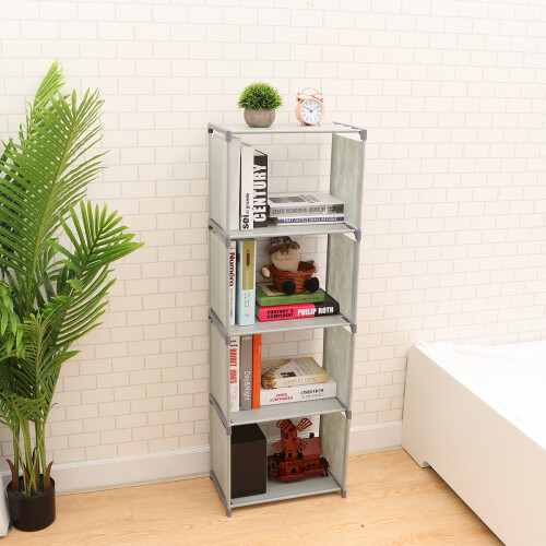 1Pc 5-Layer Grey Desk Book Board Plastic Bookcase for Office Dorm 2