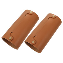 2Pcs PU Leather Camping Gas Tank Covers Light Brown Protective Sleeves