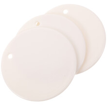 3Pcs White Ceramic DIY Pendants Blank Tags for Home Party Crafts