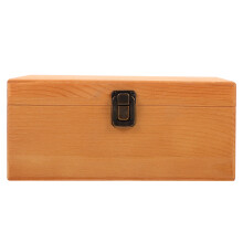 1Pc Wooden Storage Case Orange Vintage Gift Box with Alloy Details
