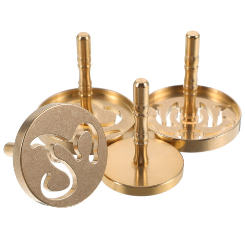 4Pcs Copper Incense Press Mold DIY Tool with Ergonomic Handle Golden