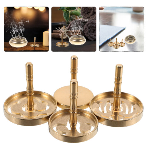 4Pcs Copper Incense Press Mold DIY Tool with Ergonomic Handle Golden 1