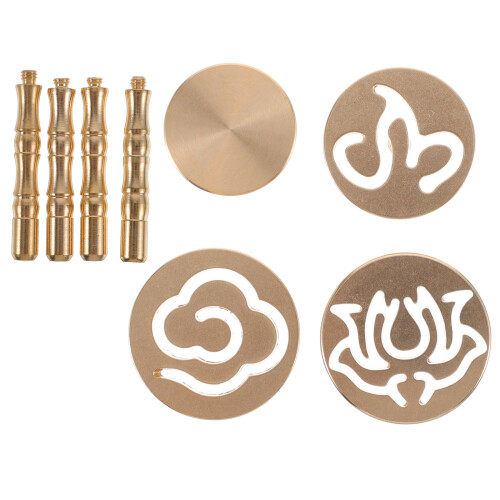 4Pcs Copper Incense Press Mold DIY Tool with Ergonomic Handle Golden 2