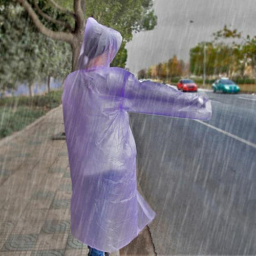 2 Pcs Rain Coat Raincoat -Button Emergency Non-Toxic Women'S 2