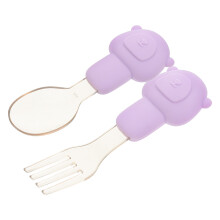 1Ensemble Fourchette Bébé Silicone PP Design
