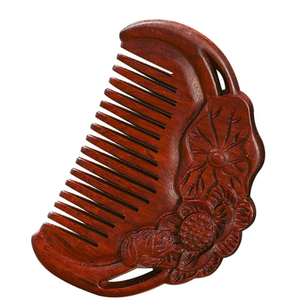 Natural Wooden Wide Tooth Hair Comb for Gentle Scalp Massage and Smooth Detangling