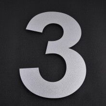 12 Inch Silver Stainless Steel House Number 3 Rustproof Floating Mount for Clear Visibility