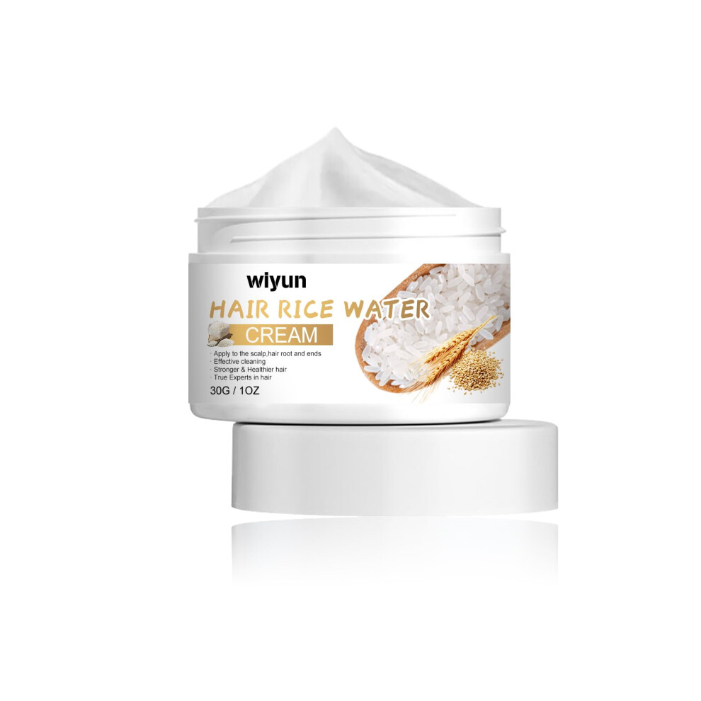 Hair Growth Treatment with Rice Water and Ginger Extract, Anti Hair Loss Scalp Care, 1 Oz White