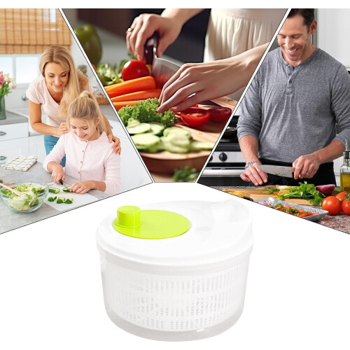 Large Capacity Salad Spinner Vegetable Washer, 3L Double Layer, Easy Grip, Dishwasher Safe 2