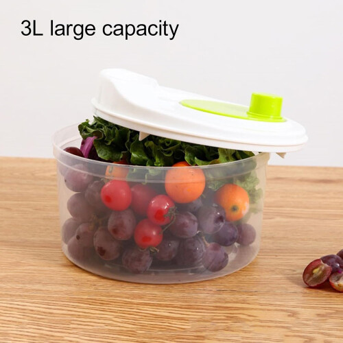 Large Capacity Salad Spinner Vegetable Washer, 3L Double Layer, Easy Grip, Dishwasher Safe 1