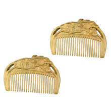 2pcs Natural Sandalwood Hair Comb Set for Women, Anti Static Wide Tooth and Wooden Scalp Massager