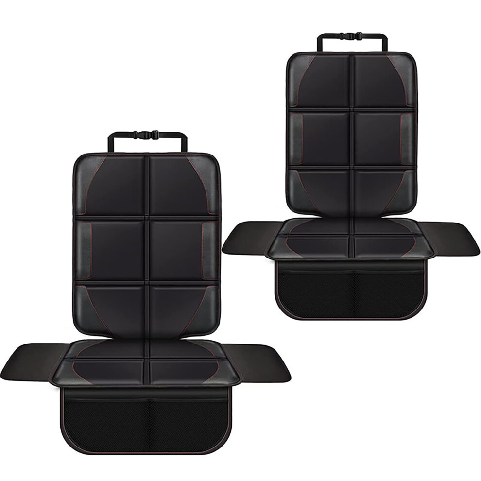 2Pcs Car Seat Protector And Kick Mat For Baby And Pets, Leather Oxford, For Dacia Duster, Red