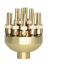 Garden Fountain Nozzle Brass Rotating Spray for Outdoor Pond Landscaping with Decorative Water Patterns