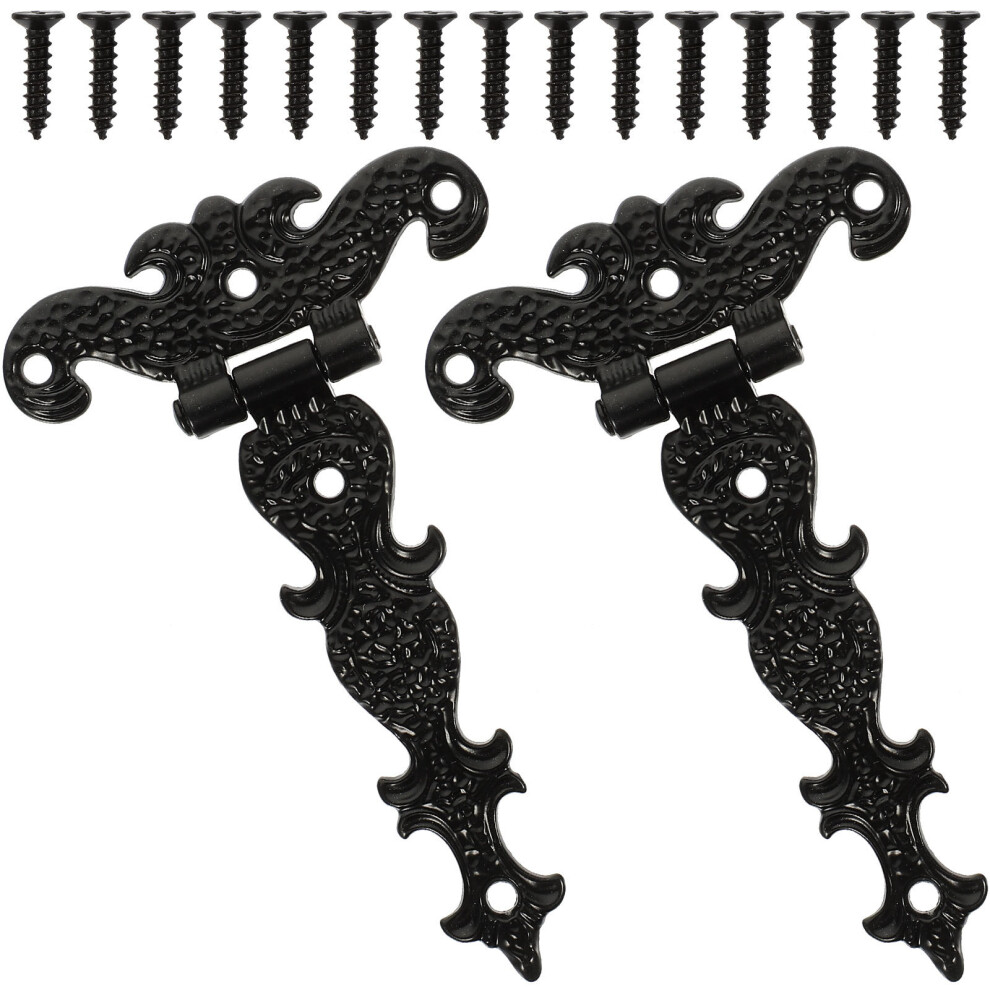 2Pcs Heavy Duty Black Iron Gate Hinges For Wooden Fence Door Hardware 3252015657503