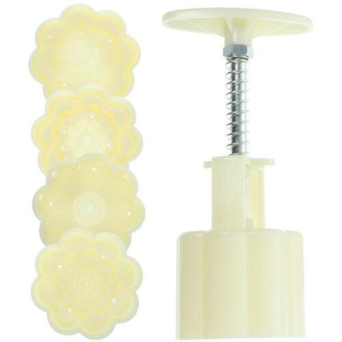 1Set Creative Moon Cake Press Mold Plastic Iron for Mid-Autumn Baking