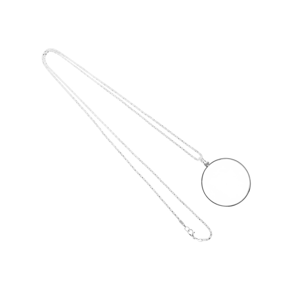 Inoomp 1Pc 5X Magnifier Necklace Reading Magnifying Glass Pendant