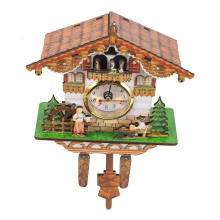 Vintage Cuckoo Wall Clock with Chiming Wooden Design for Living Room Home Decor