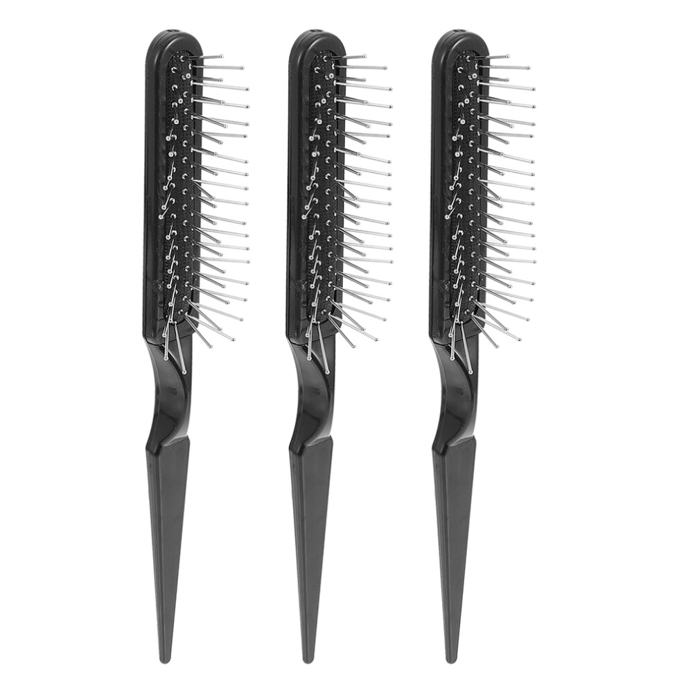 Inoomp Unisex Black 3Pcs Abs Hairdressing Comb Scalp Massage Airbag Brush