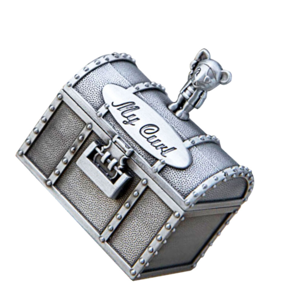 2Pcs Alloy Baby Tooth Boxes Portable Keepsake Curl Holders Silver Solustre
